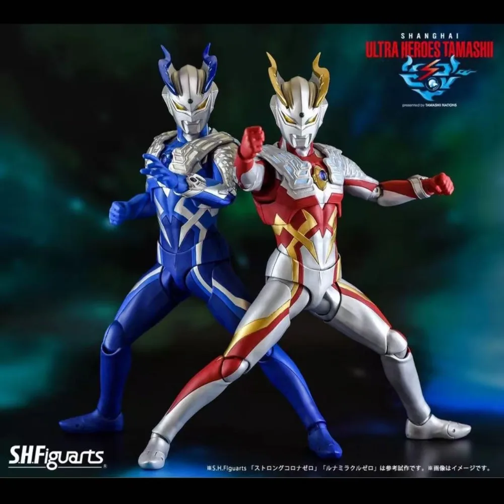 Original BANDAI Ultraman Zero Strong Coronal Miracle Luna S.H.Figuarts Anime Action Figures Collection Model Toy Decoration Gift