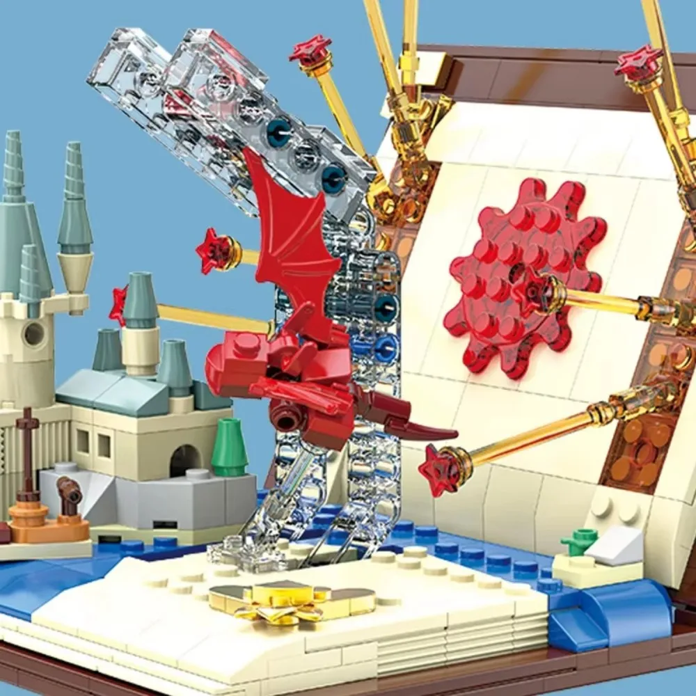 712 pçs blocos de construção de transporte voador moc montagem livro mágico tijolo modelo brinquedos acessórios para casa presentes aniversário
