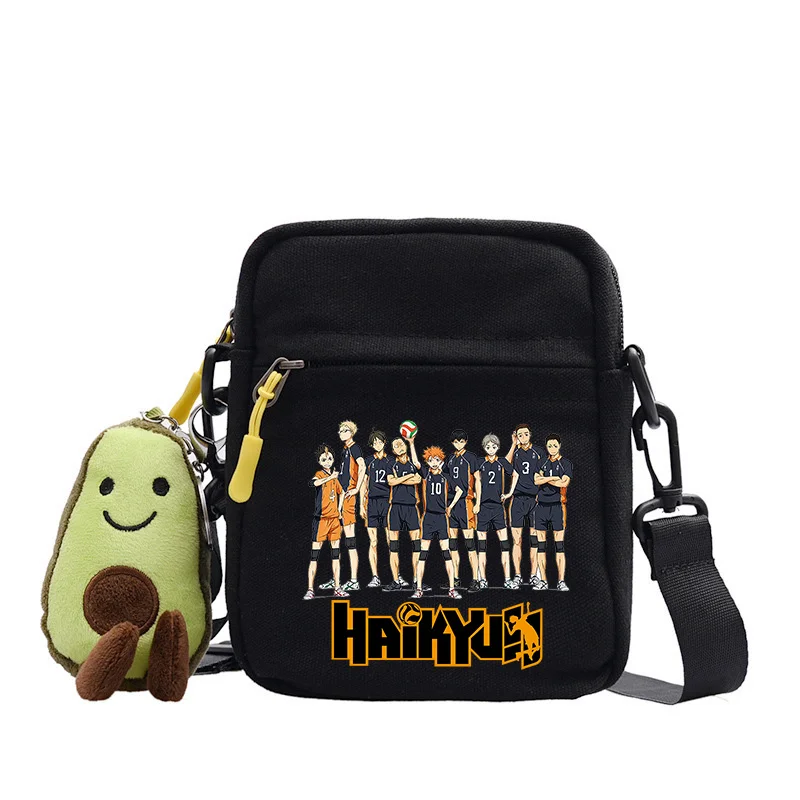 Haikyuu Shoulder Bag Anime Printed Adult Children Portable Crossbody Square Pack Phone Key Storage Bags Hinata Shoyo Cute Bag