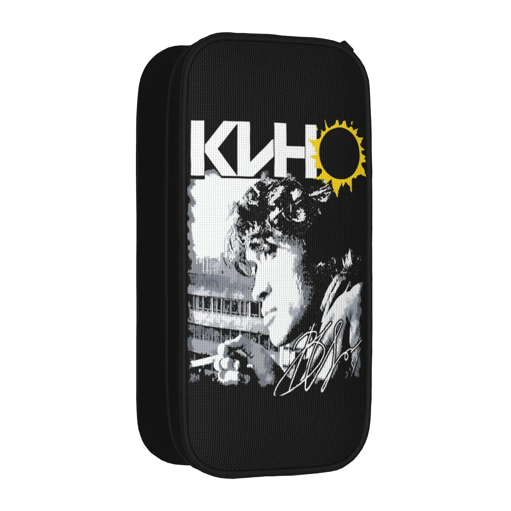 Viktor Tsois Kino Rock Band Pencil Case Classic   Pen Box Bag Girl Boy Large Storage Students School Gifts Pencilcases