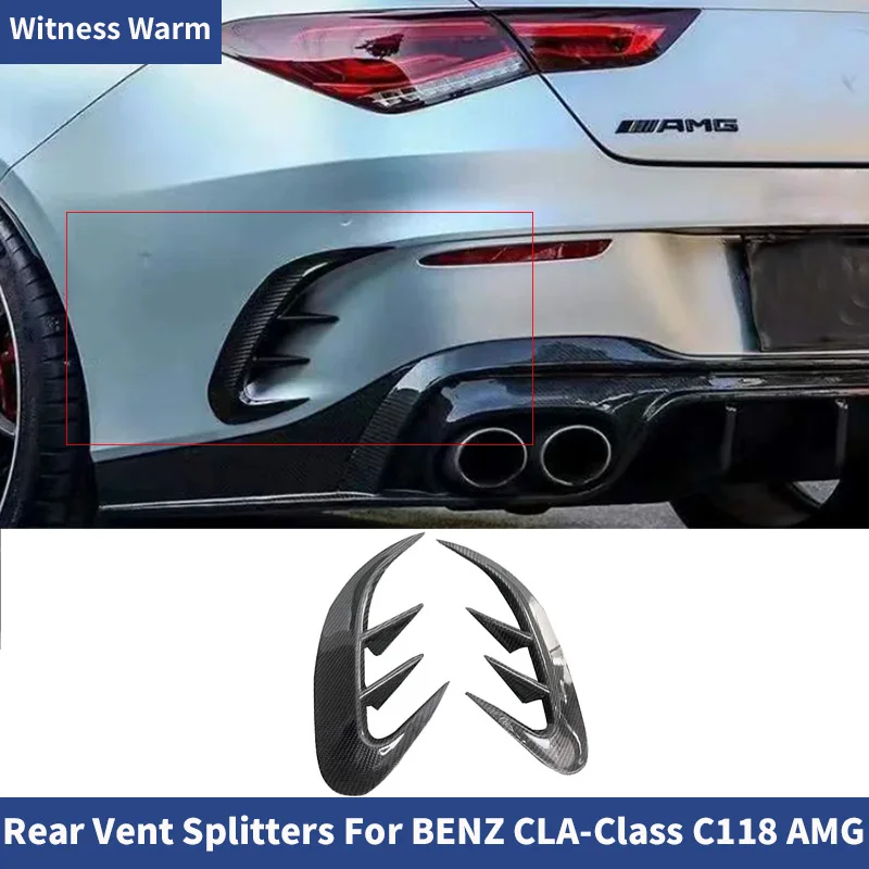 Ailerons arrière en fibre de carbone pour Mercedes Benz Classe CLA C118 CLA45 260 CLA35 AMG 2020-2025, ailerons de ventilation arrière, kits carrosserie