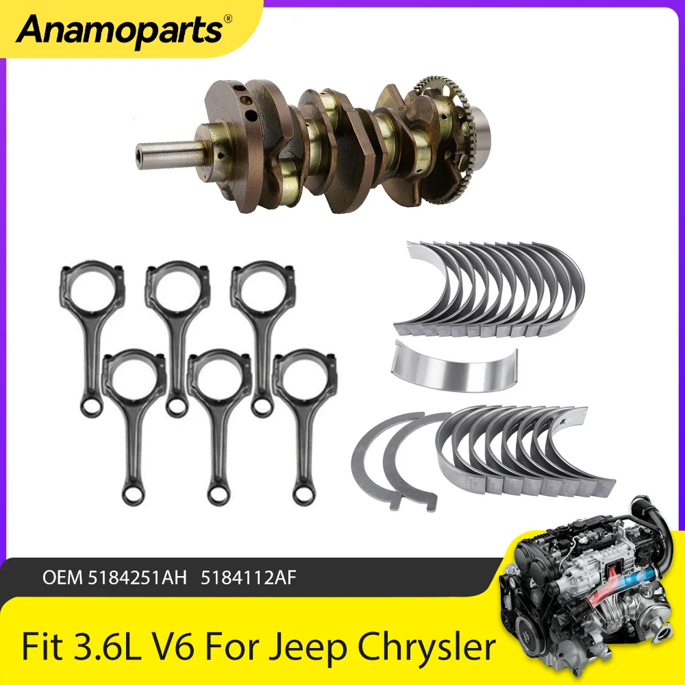 

Engine Parts Crankshaft Bearing Connecting Rods Kit Fit 3.6 L V6 GAS ERB For 11-21 Jeep Wrangler Chrysler 300 Dodge Charger 3.6L