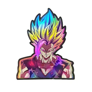Stiker Laser Anime Holografik Bola Naga Kartun Stiker Jendela Mobil Lentikular Anime Sepeda Motor untuk Laptop Populer 10 stiker mobil dragon ball penjualan terbaik - №