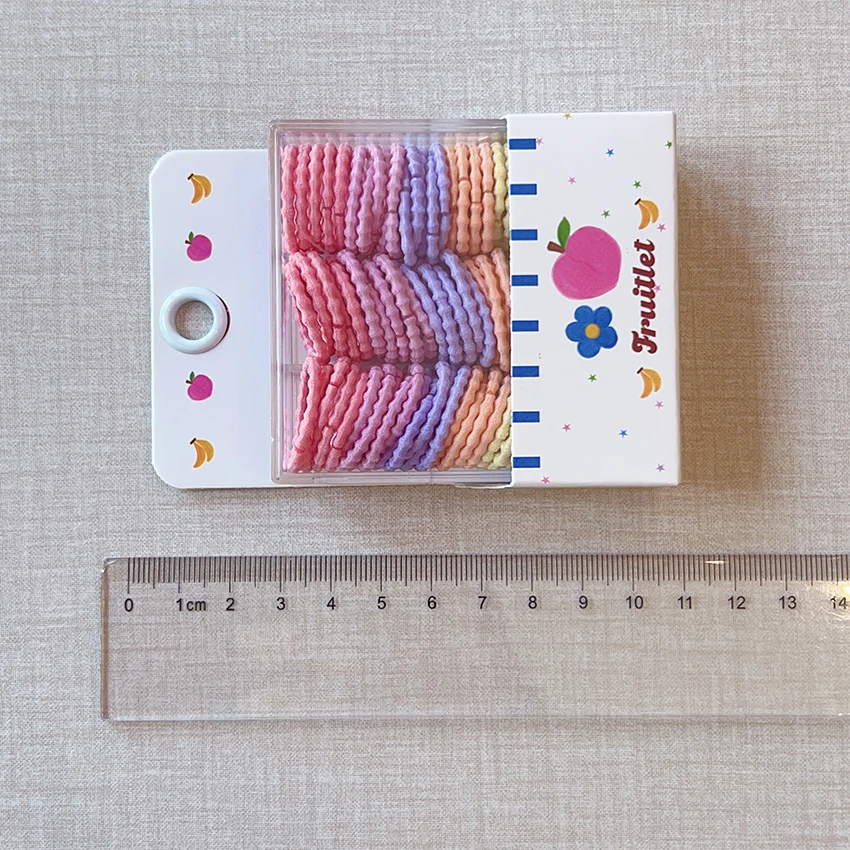 2026 Modische Kinder Mini-Haargummis im Set, Weiche Nylon-Stoff-Haarbänder in Bonbonfarben, Hochelastische Haargummis für Mädchen und Kleinkinder – Detail 3