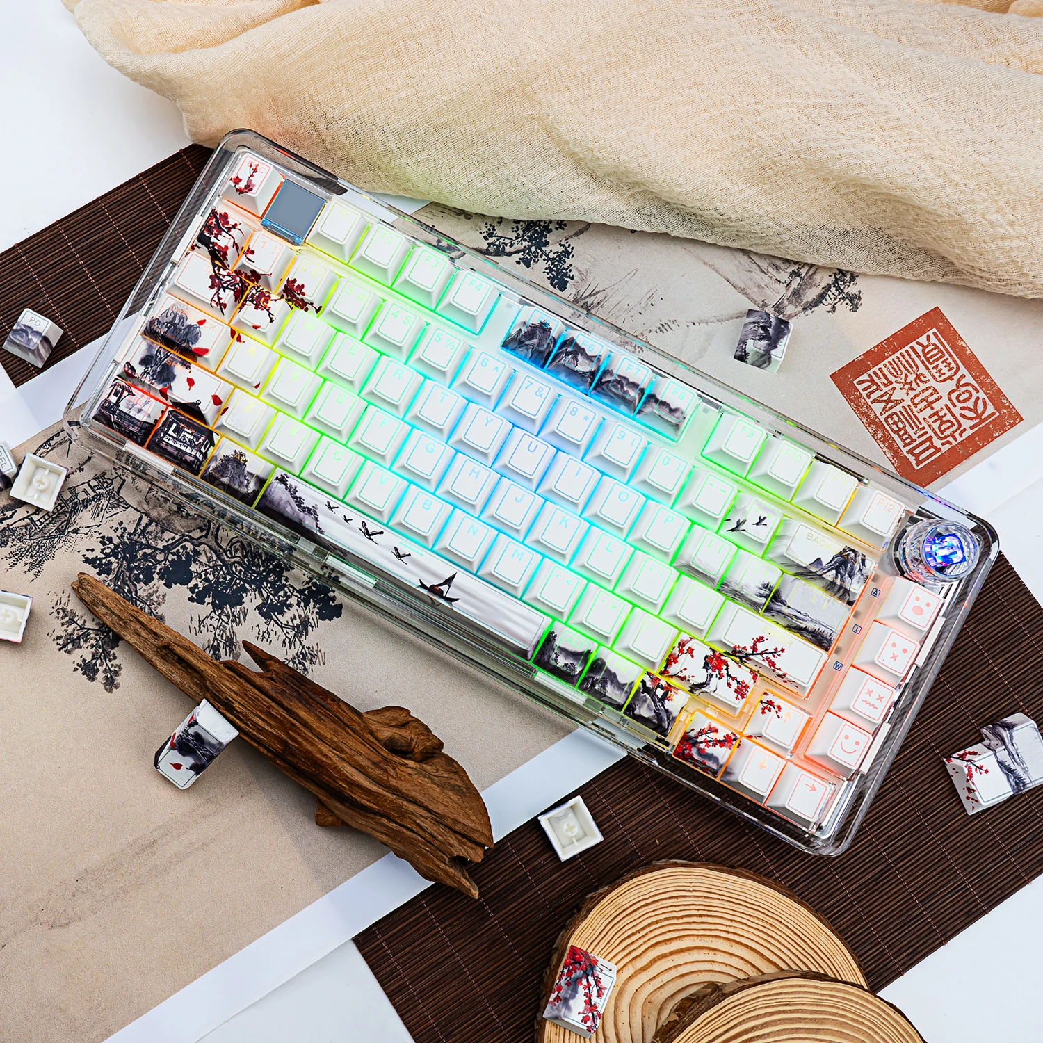 142 مفتاح حبر زهر البرقوق خمسة جوانب صبغ التسامي PBT أغطية المفاتيح تألق مخصص من خلال أغطية المفاتيح لمفاتيح MX لوحة المفاتيح الميكانيكية #2