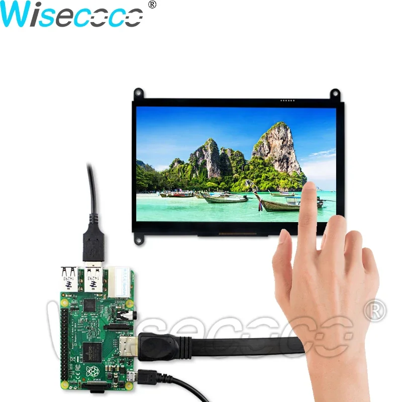 

7 Inch Touch Screen Monitor For Raspberry Pi LCD Display DIY Capacitive Touch Panel HD 1024x600 Speaker Portable Module