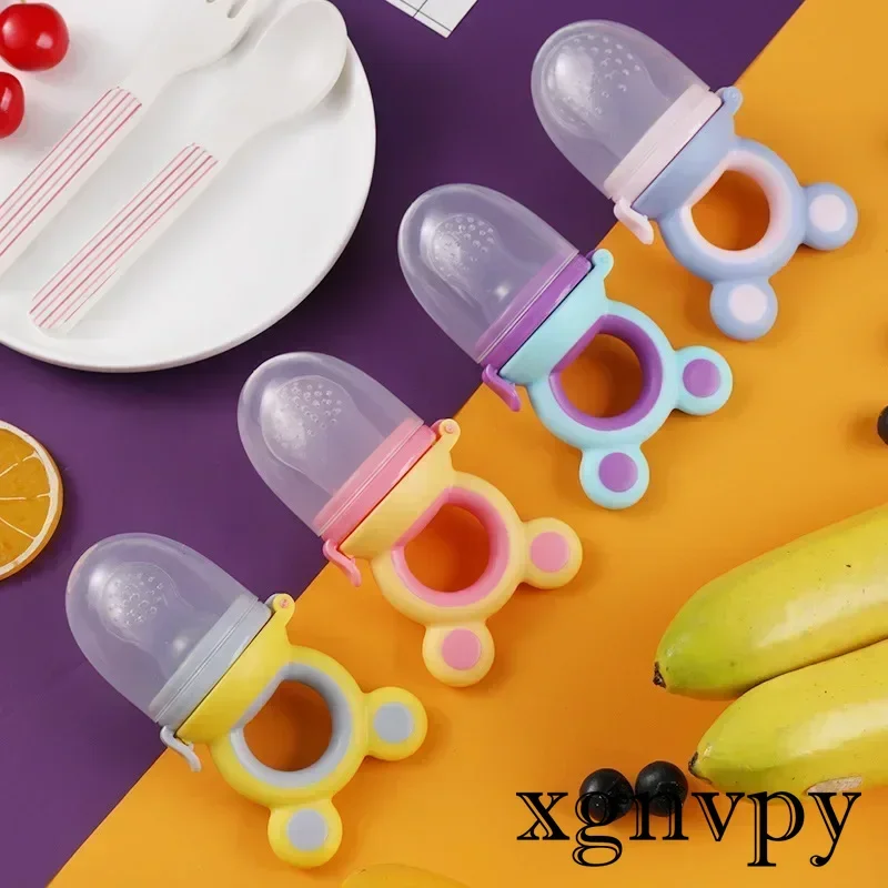 Baby Feeder Silicone Fresh Food Nibbler Kids Boy Girl Bear Ear Fruit Feeding Cute Infant Baby Supplies Nipple Soother Bottles