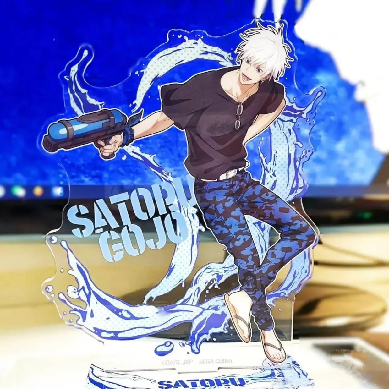 

Anime Jujutsu Kaisen Satoru Gojo Cosplay Water Gun High Appearance Level Standing Sign Desktop Ornament Delicacy Ambitus