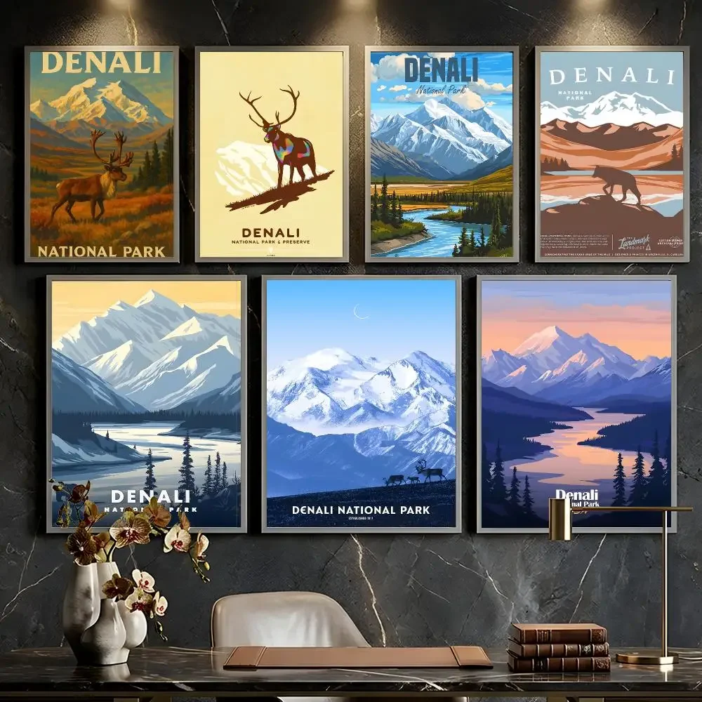 Scenic Denali National Park Poster --HD-- Self-Adhesive Waterproof High-Toughness Universal Wall Decor