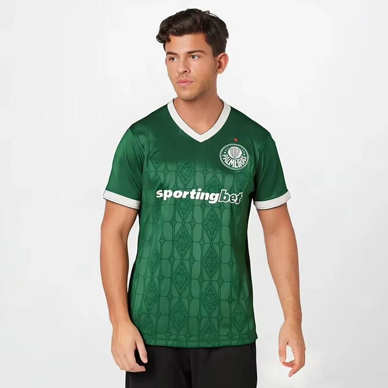 

2025 Palmeiras Home Football T Shirt Arrivals Enjoy Freedom 48 Print Round Neck Short Sleeve Mesh Sports Football Jersey Tees