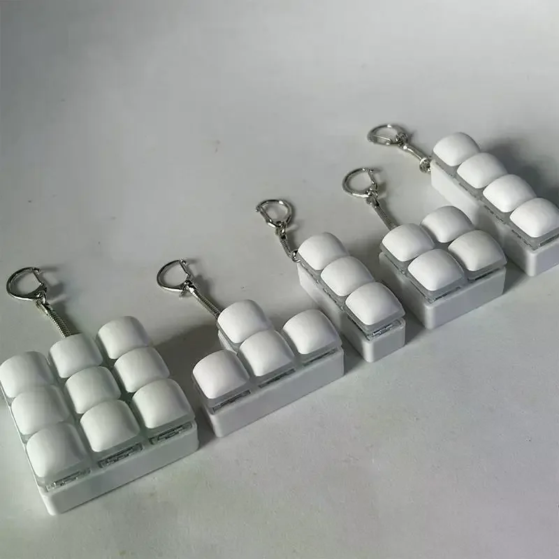 

White Bread Design Fidget Keychain Keys Button Keycap Finger Keyboard Cap Relief Stress Steamed Bread Button Keycap Keychain