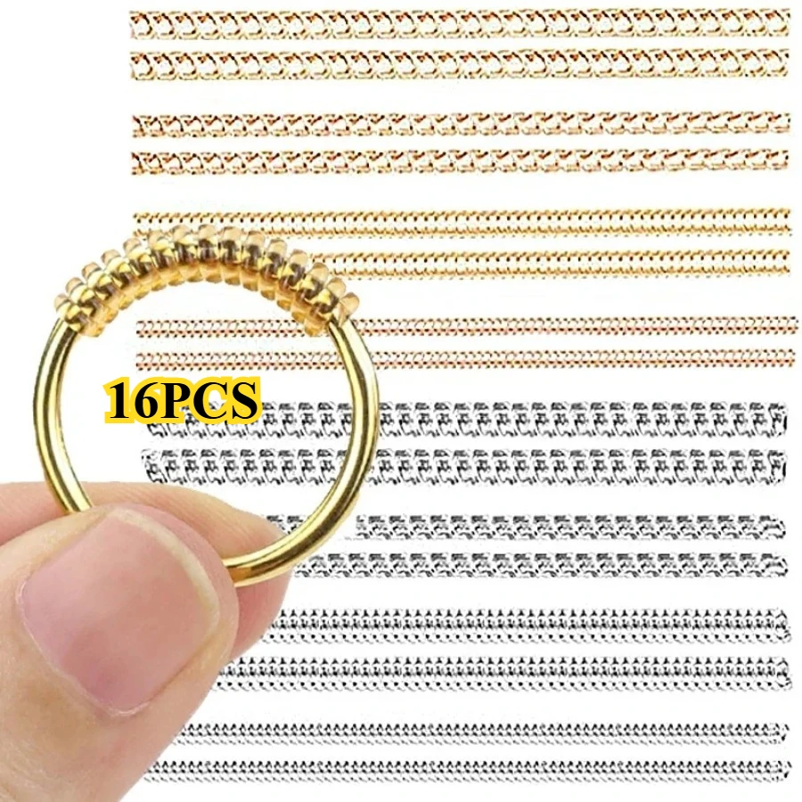 16Pcs/Set Ring Sizer Set, Adjustable Invisible Rubber Pads, Suitable for Resizing Loose Rings