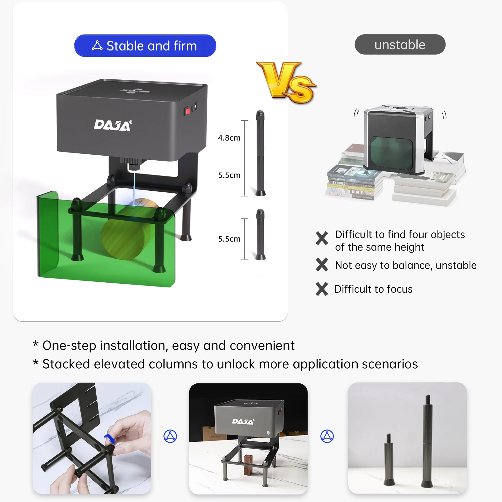 DAJA DJ6 Laser Cutter and Engraver Portable Logo Text Pattern Pet Tag Printer Laser Marking Engraver Laser Engraving Machine