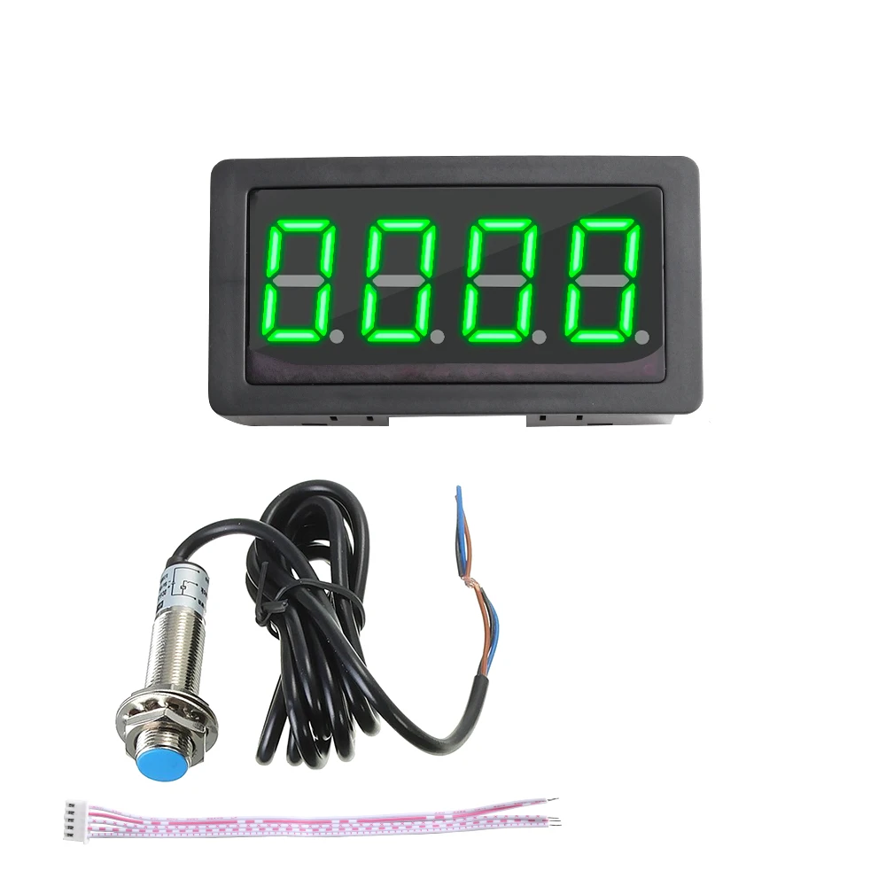 Imagem -02 - Tacômetro Led Medidor com Hall Interruptor Sensor Rpm Medidor de Velocidade Digital Vermelho Azul Verde Sensor Npn 12v Acessórios