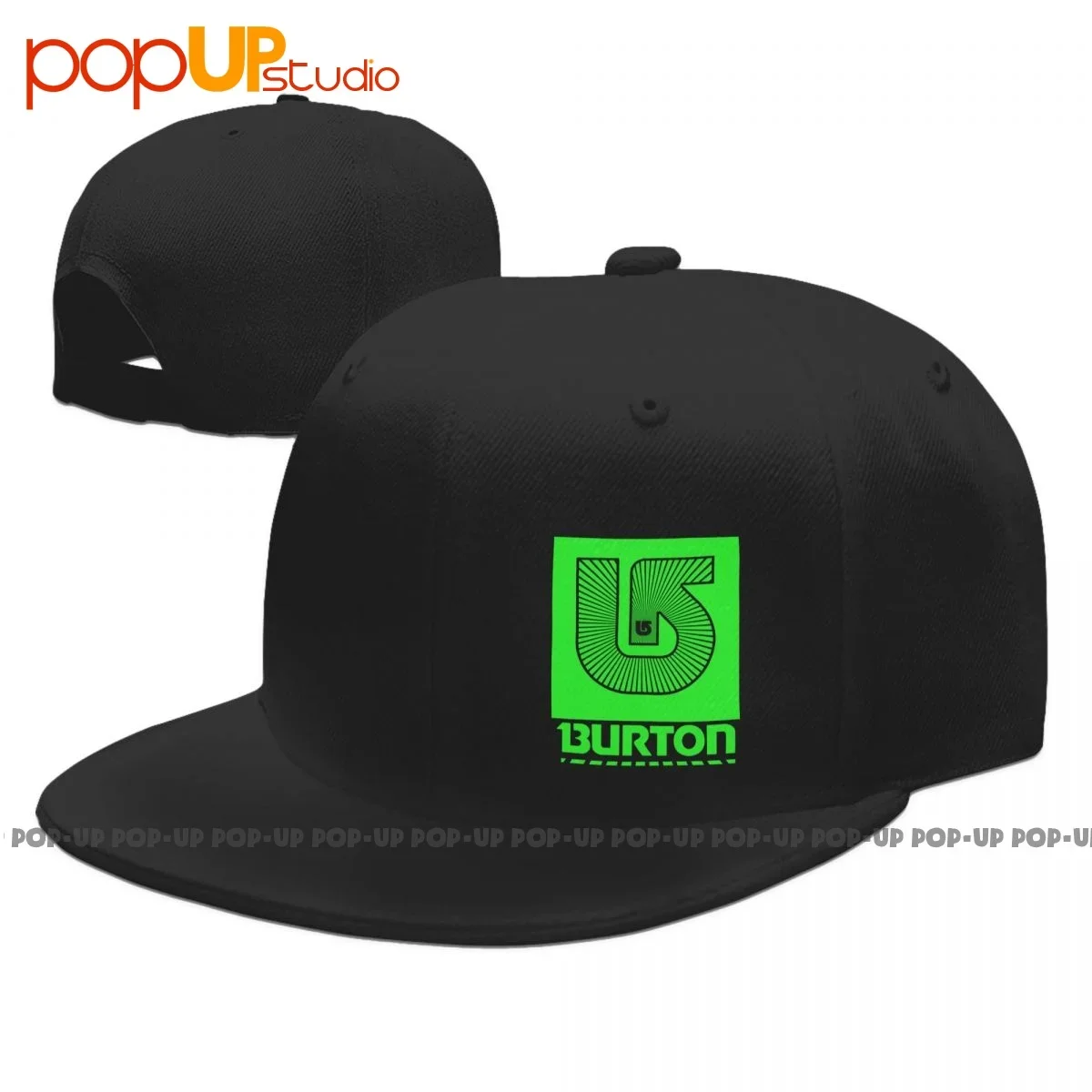 Retro Burton Snowboarding Green Logo Snapback Cap Hip Hop Best Quality Baseball Caps