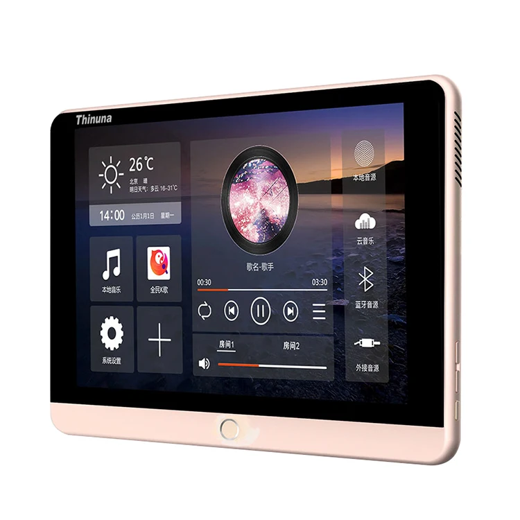 Thinuna WP-6208 8*30W 8 Channels Blue-tooth WiFi Wall Amplifier 7 Inch Touch Screen Music Player For PA Background Music System