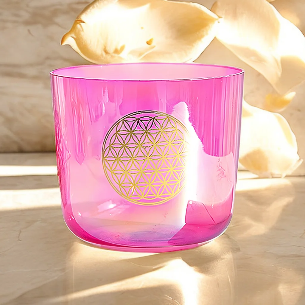 YUN QI QING YIN Alchemy Northern Lights Clear Quartz Crystal Singing Bowl 432Hz & 440Hz Optional Sound Bath Therapy Chakra Meditation Bowl