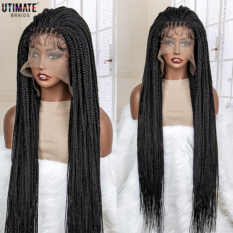 New Arrival 36 Inches Synthetic Knotless Box Braided Wigs 13x6 Lace Frontal with Baby Hair for Afro American Women Braided Wigs