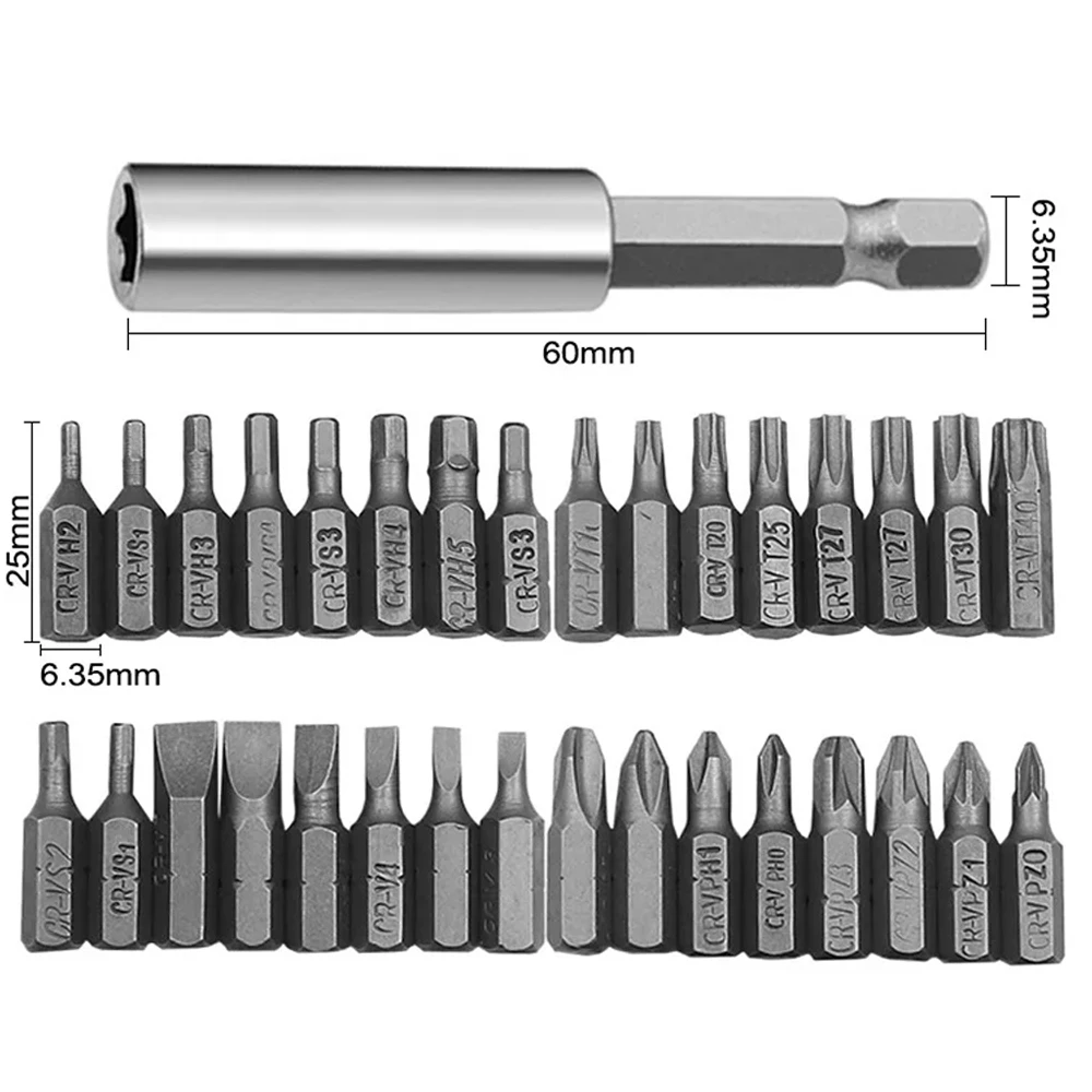 33 Pcs Magnetic Extension Bit Holder Screwdriver Bits Set Quick Release Bit Holder For Electric Screwdriver Bit Accessories