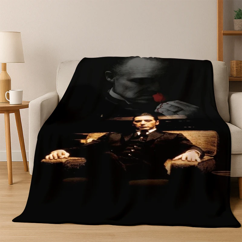 Classic Godfather Vito Corleone Movie Flannel Blanket Soft Warm Blanket Throw Blanket for Bedroom Living Room Bed Travel Kids