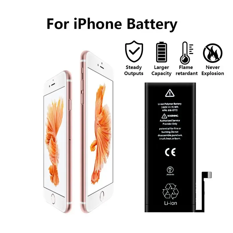 Purfield แบตเตอรี่โทรศัพท์ความจุสูงของใหม่สำหรับ Apple 5 S SE 6 7 8 PLUS 10 11 x XR XS MAX แบตเตอรี่สำรองสำหรับ iPhone 6S