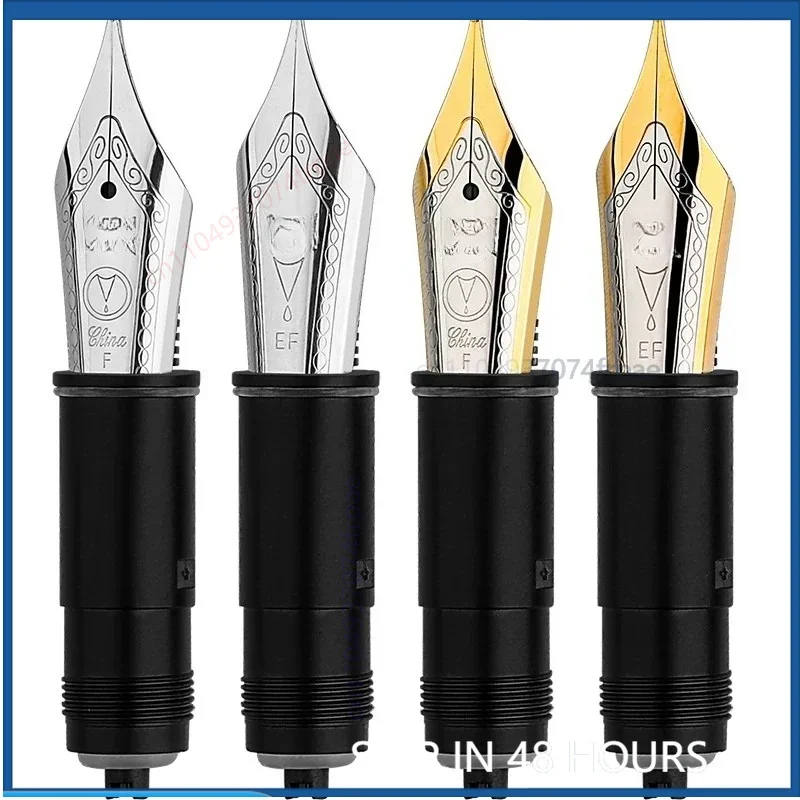 For MAJOHN No.35 Two Tone Exposed Fountain Pen Nib Mini Art Calligraphy Tip Repair Spare Pen Parts（4pcs）