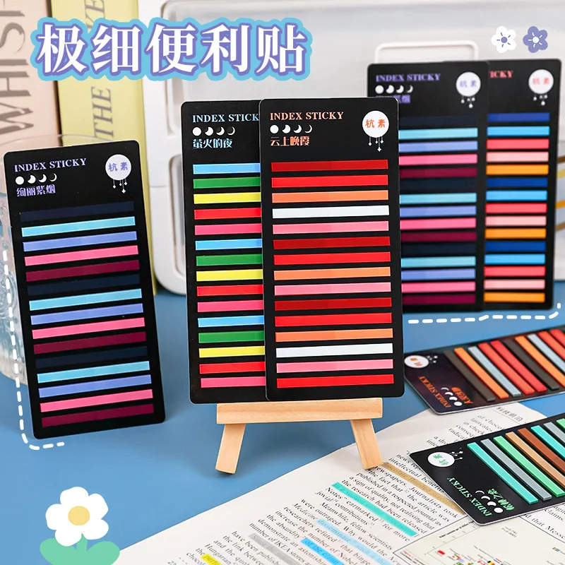 300 Sheets Colorful Ultra-Fine Index Stickers  Memo Pad Transparent Key Mark Sticky Notes PET Waterproof Message-Leaving Sticky