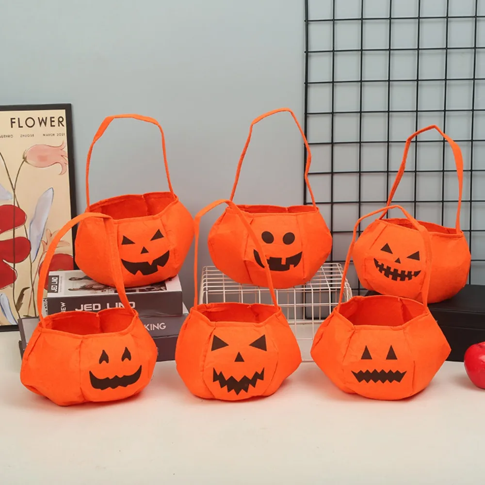 

Funny Ghost Pumpkin Bag Cloth Trick or Treat Halloween Candy Bag Handbag Shoulder Bag Pumpkin Candy Bag Cosplay Pros