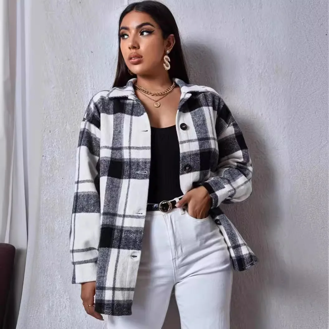 

2025 Spring Plaid Rough Shirt Loose Fashion Casual Shirt