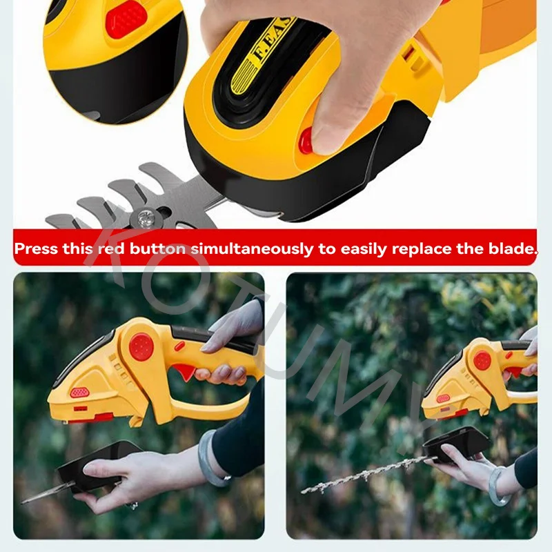 High power household lawn mower, rechargeable trimmer, weeding garden tool, 2-in-1 electric hedge trimmer