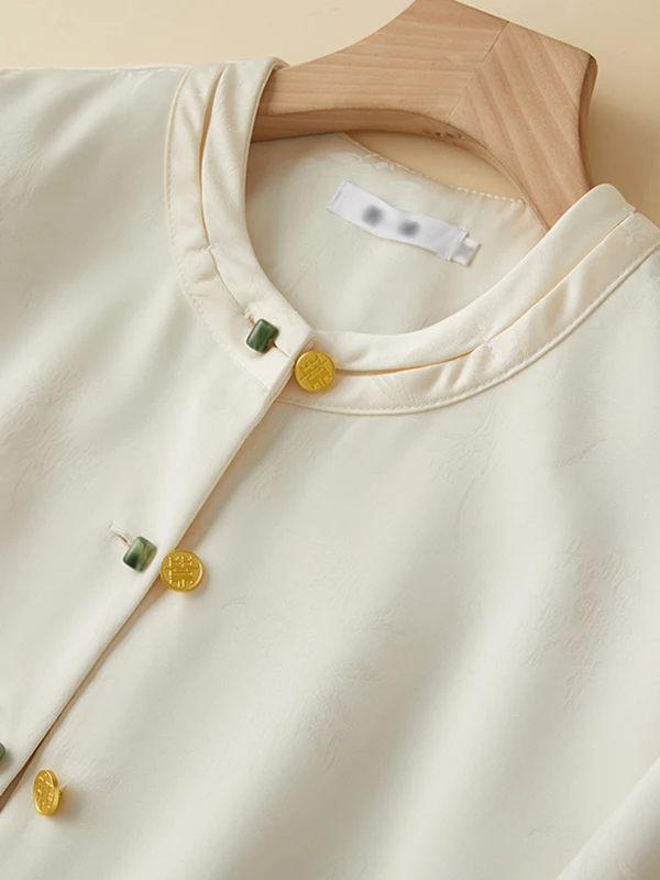 

New Chinese Sle Embroidered Satin Patchwork Button Women's Outerwear Autumn Winter 2025 Unique Personali Top