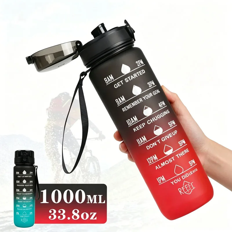 1-4PCS Leak Proof Sports Water Bottle Portable Durable for Running Gym Cycling Hiking Outdoor Activities Reusable Drinkware