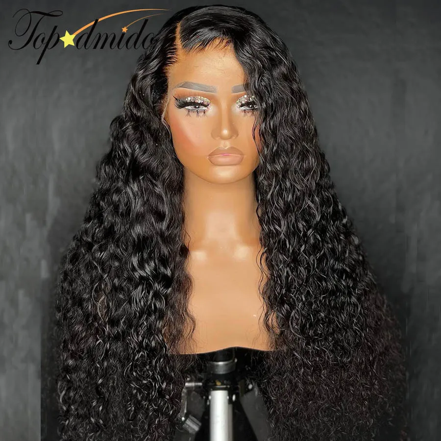 Topodmido Water Wave Brazilian Hair Lace Front Wig with Baby Hair Human Remy Hair 4x4 Closure Wigs Glueless 13x4  Lace Front Wig