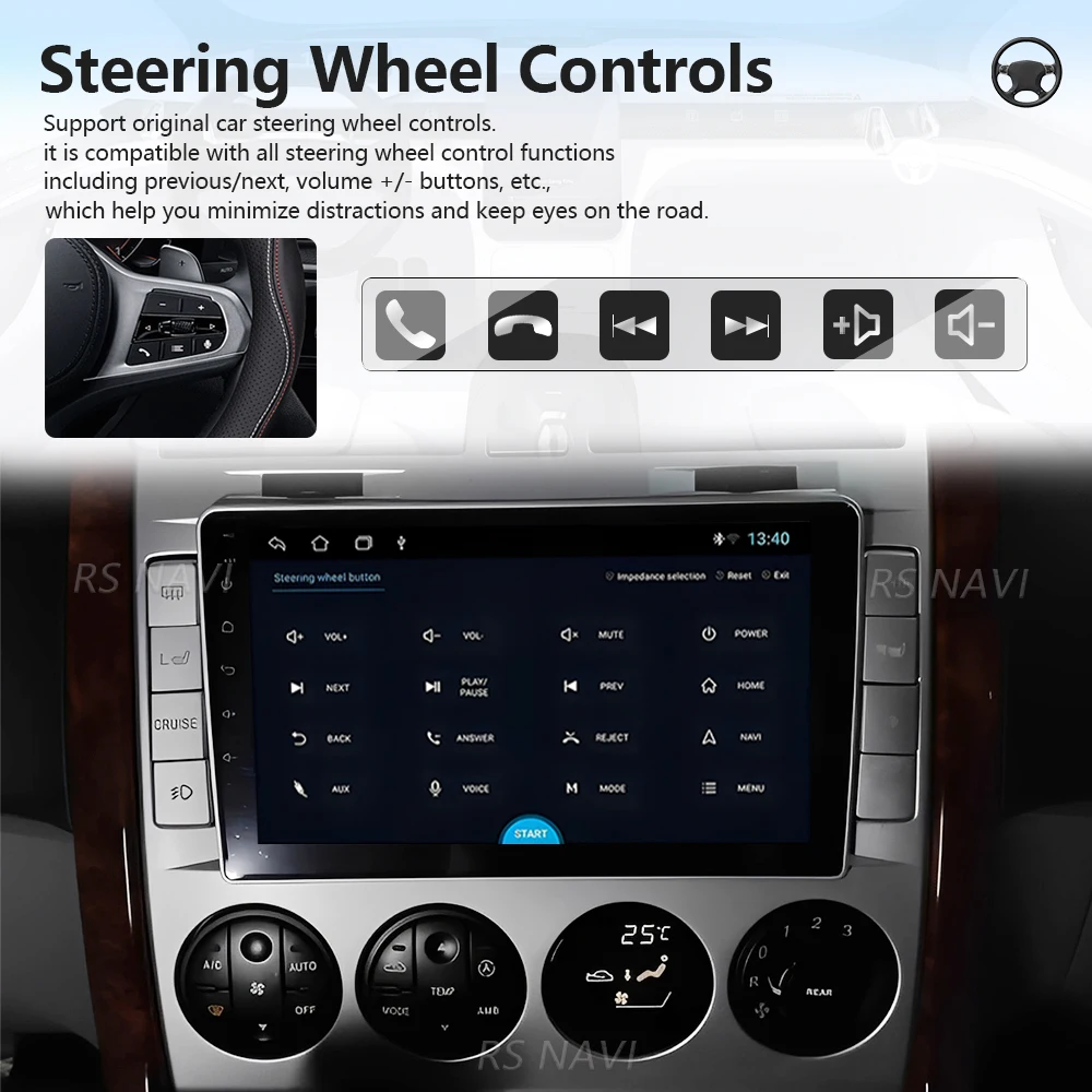 Android 16 Carplay Auto Qualcomm Screen Car Radio Player For KIA Carnival 2002-2006 steering wheel app control 360 Camera
