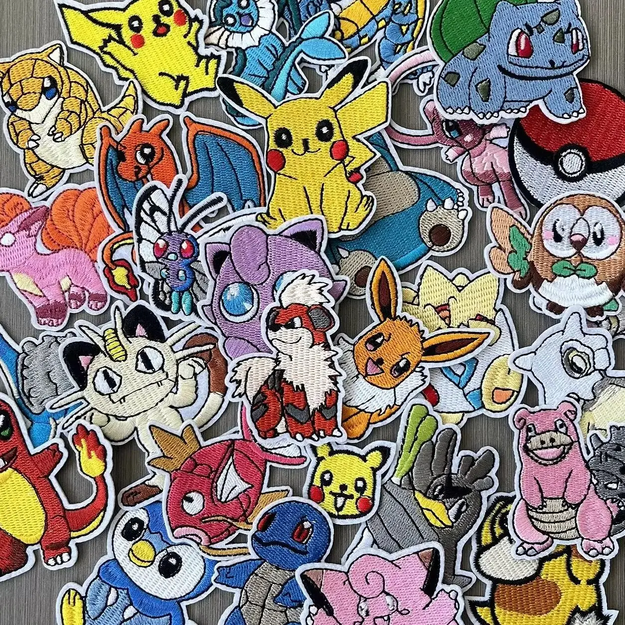 

16/30Pcs Cartoons Pikachu Pokemon Game Monster Character For DIY Clothing Ironing Embroidery Patch Sew Jeans Bag Badge Appliques