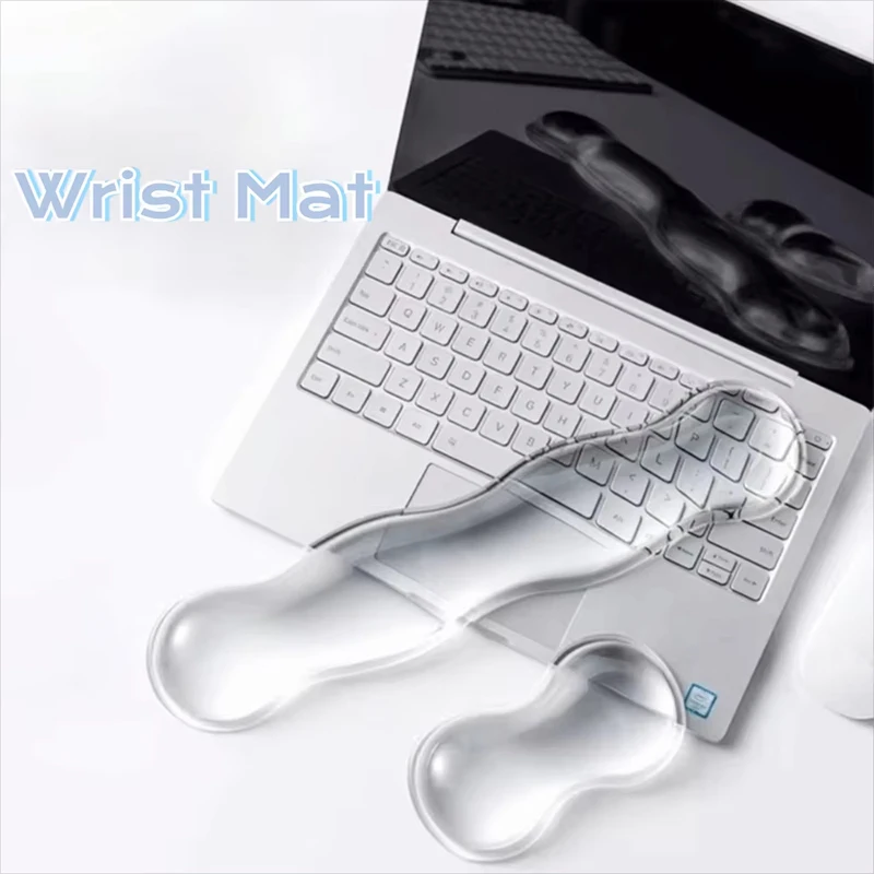 Silicone Mouse Pad With Keyboard Rest Anti Slip Transparent Base For Office Home Laptop Computer Office Accessory Computer Pad