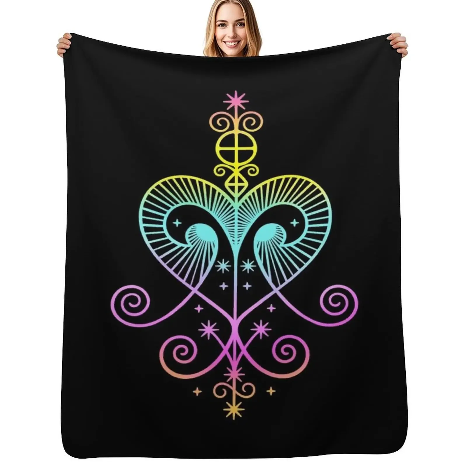 

Erzulie Freda veve Loa Voodoo Throw Blanket For Sofa Thin Plaid Designers Quilt Blanket
