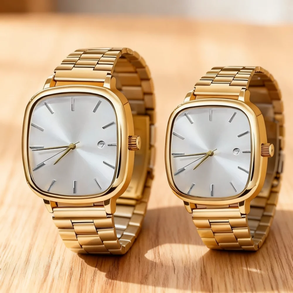 Classic Square Quartz Watch Stainless Steel Bracelet Date Display Business Casual Fashion Accessory For Men And Women