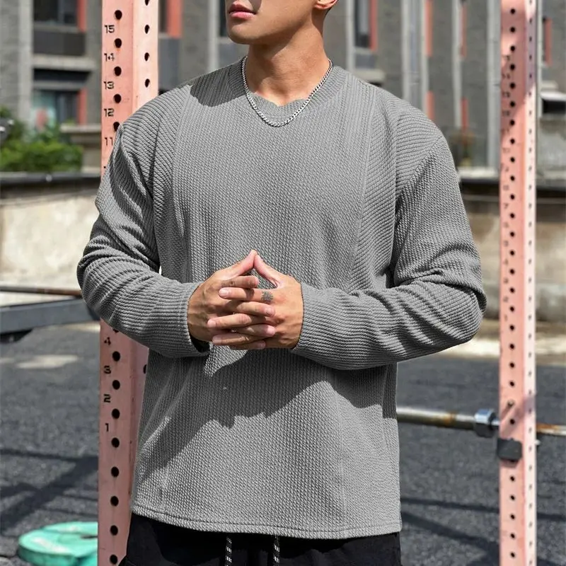 Spring and autumn new street wear trend hot sell snake print loose long-sleeved men's T-shirt casual top fashion men's wear