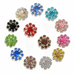 10pcs artiglio strass colore della miscela sole fiore Flatback cucito strass cristallo lucido pietra Base oro cucire su cristallo per i vestiti