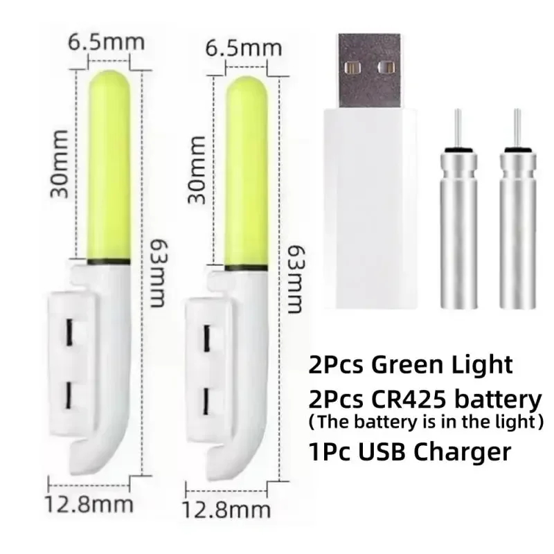 Fishing Electronic Rod Luminous Stick Flash Light CR425 3.6V Lithium Battery LED Removable USB Charge Waterproof Night Tackle