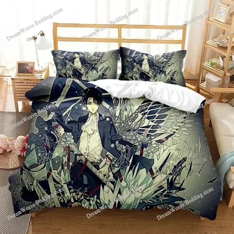 Attack on Titan Duvet Cover Anime Cartoon Bedding Set Boys Girls Bedroom Decoration Kids Gift Single Double Size Luxury GiftFQH