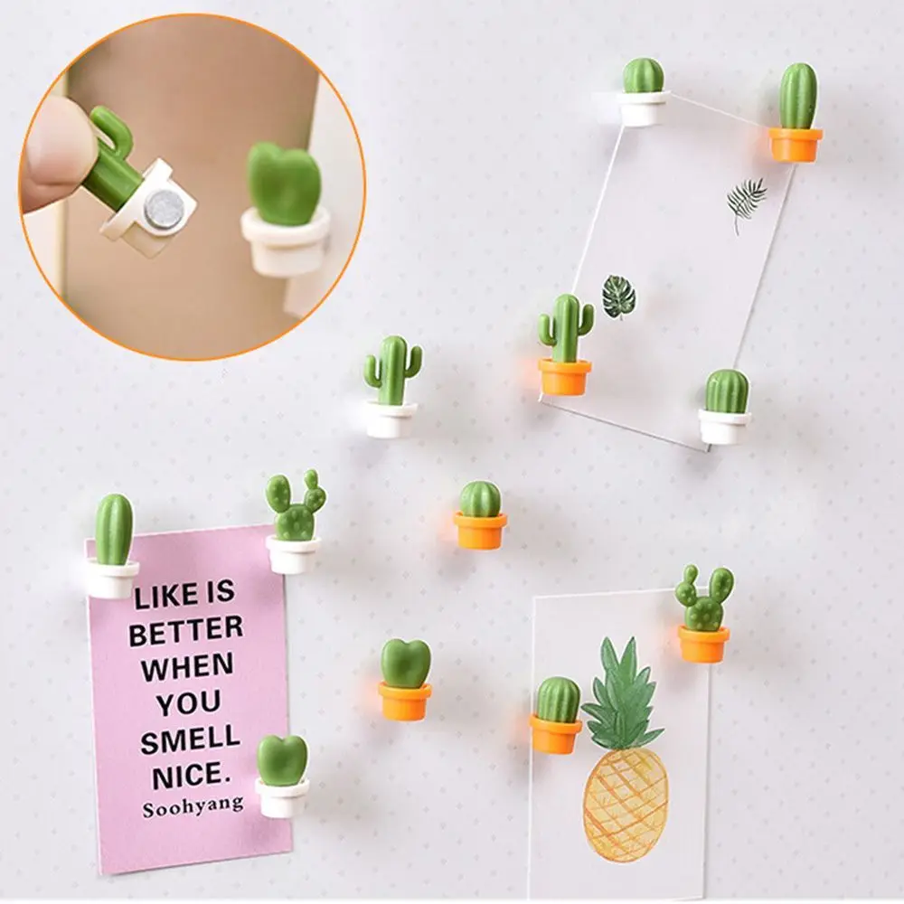 

Mini Succulent Magnet Button Home Decoration Fridge Magnets Message Sticker Cactus