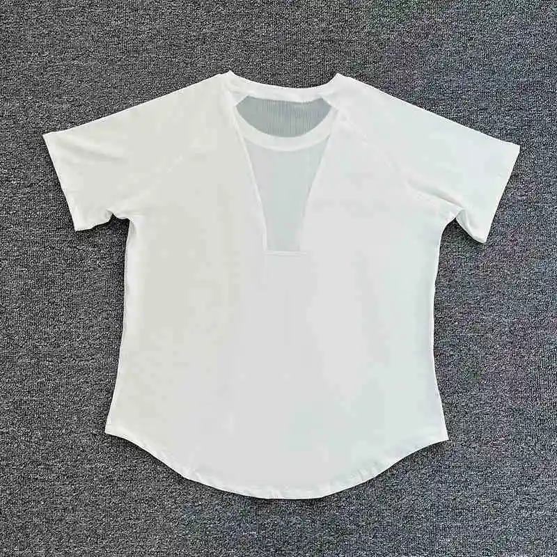 

Women's sports T-shirt for running and yoga, loose mesh breathable outdoor cover-up, quick-drying thin fitness short-sleeved top