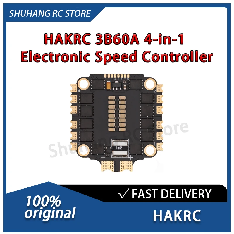 

HAKRC 3B60A 4-in-1 ESC 2S-6S Lipo PWM Oneshot125 Dshot for High-performance FPV Racing Drones Freestyle Drones UAV Accessories