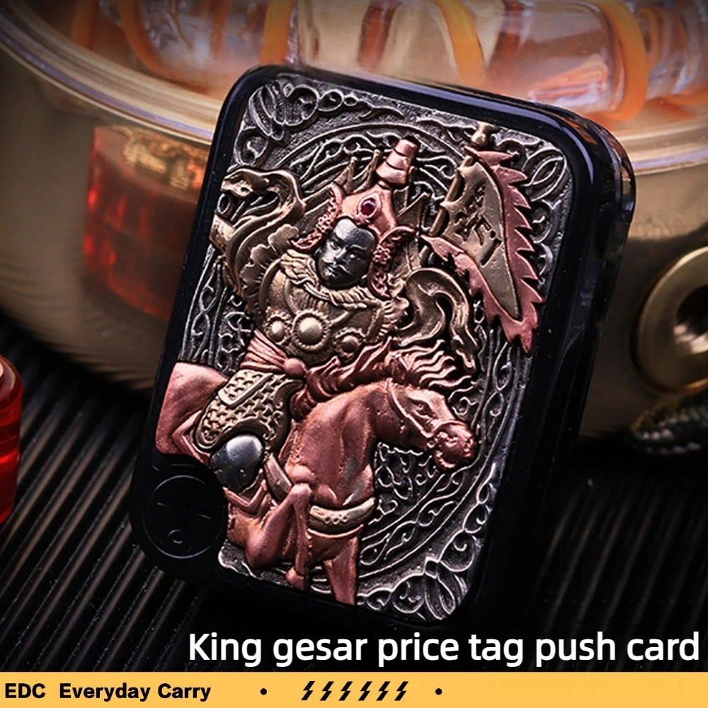CHIMAGO EDC King Gesar Price Sign Collaboration BPmods Fingertip Push Card Decompression Toy