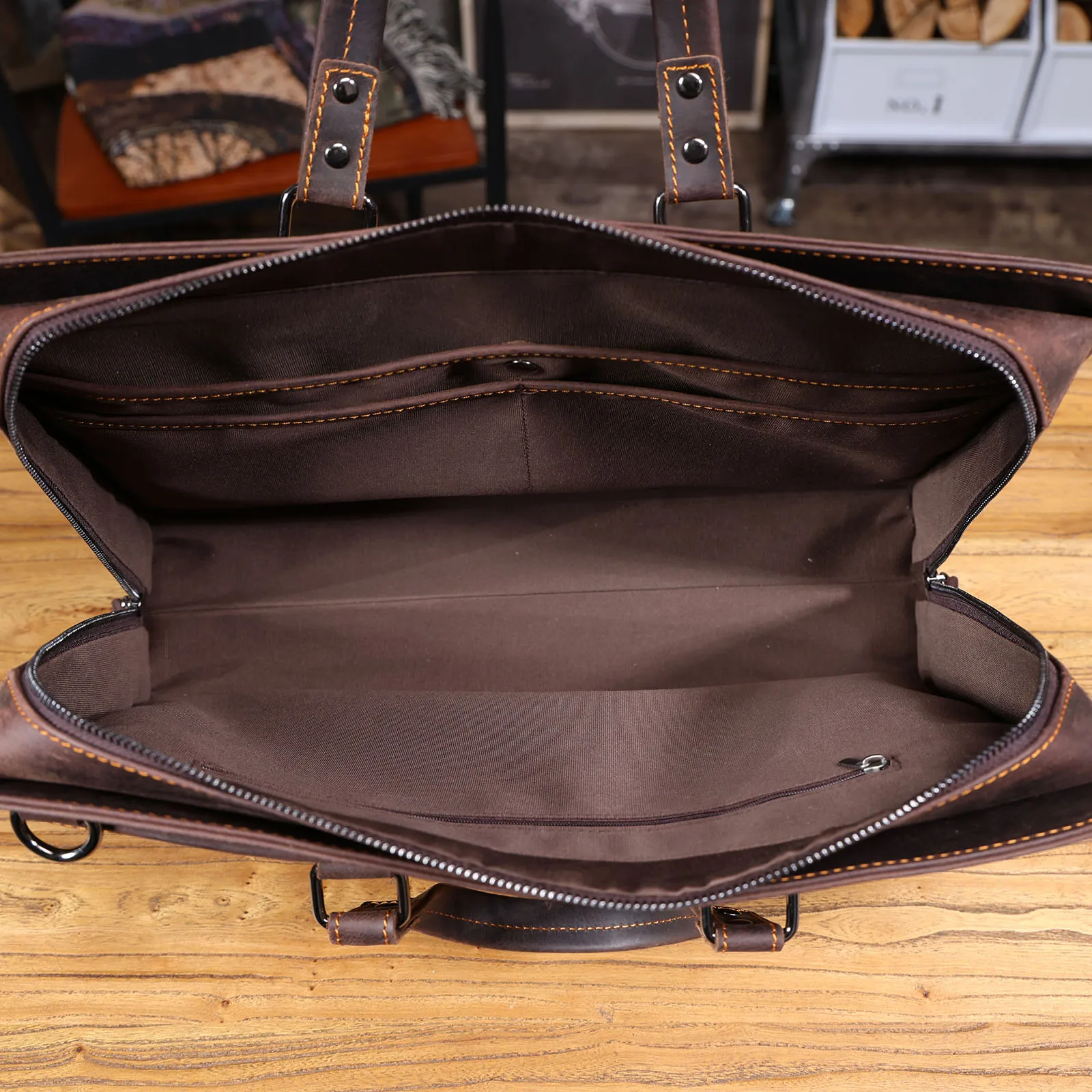 S.WORKER Vintage Echtleder Herren-Aktentasche 15“ Laptop-Handtasche Schultertaschen Retro Casual Stil – Detail 21