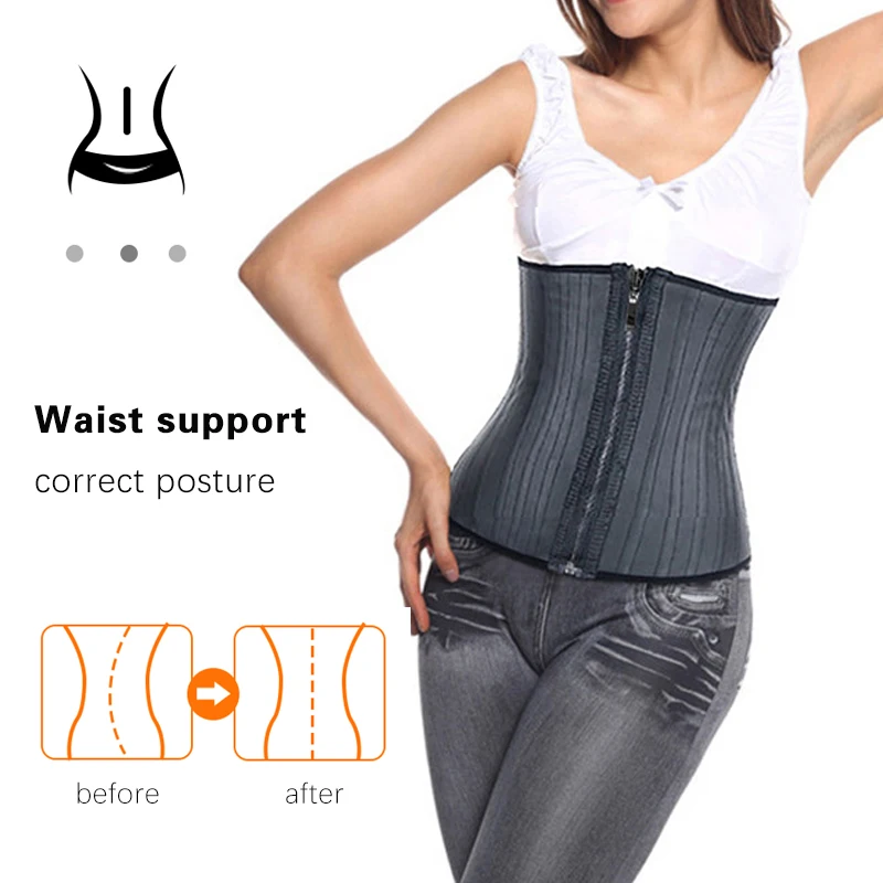 25 Steel Bones Latex Waist Trainer Shapewear Slimming Belt Modeling Strap Body Shaper Girdle Workout Tummy Control Corset