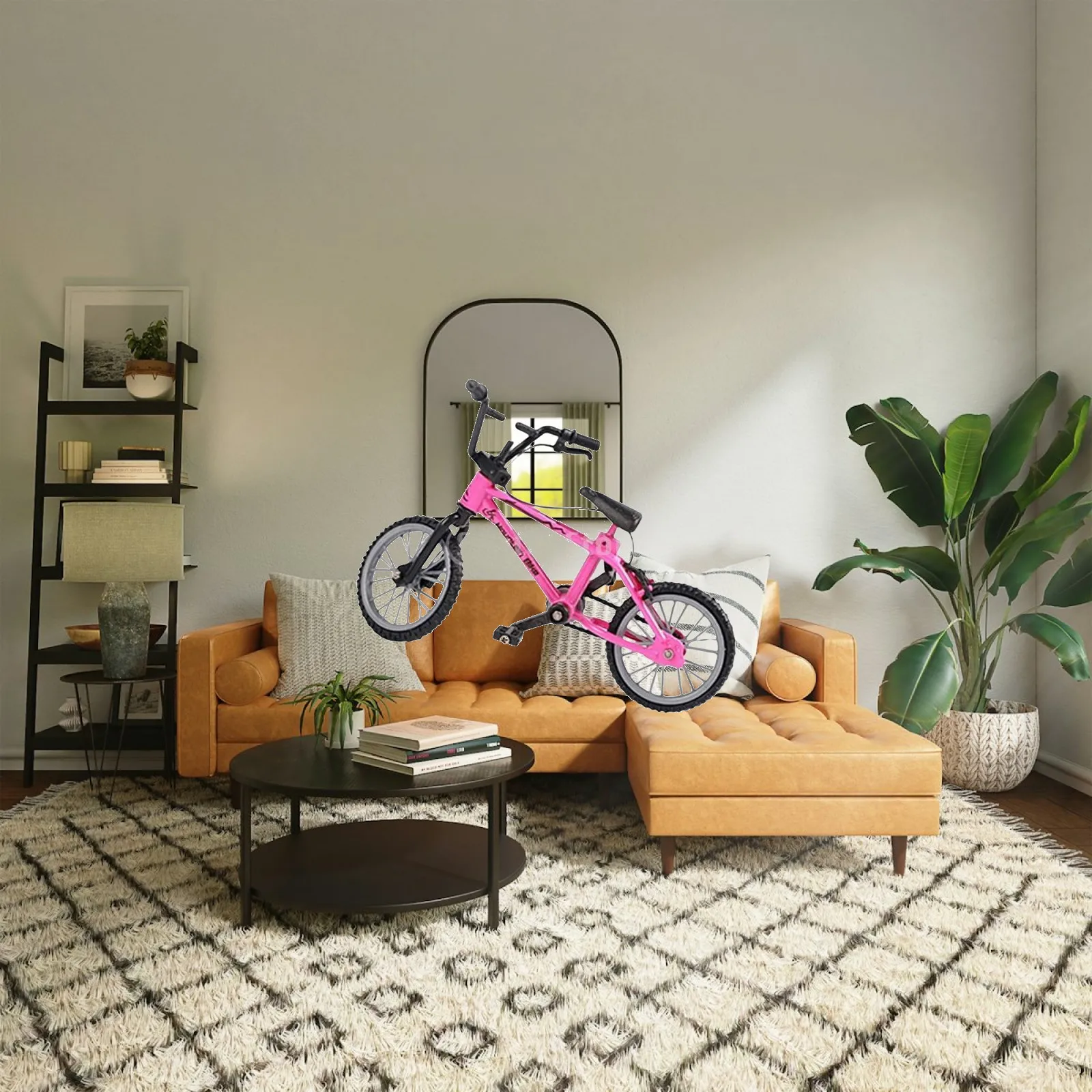 3xMini Bicycle Model for Kids Boys Mini Bicycle Toy for Home Cake Toppers Pink