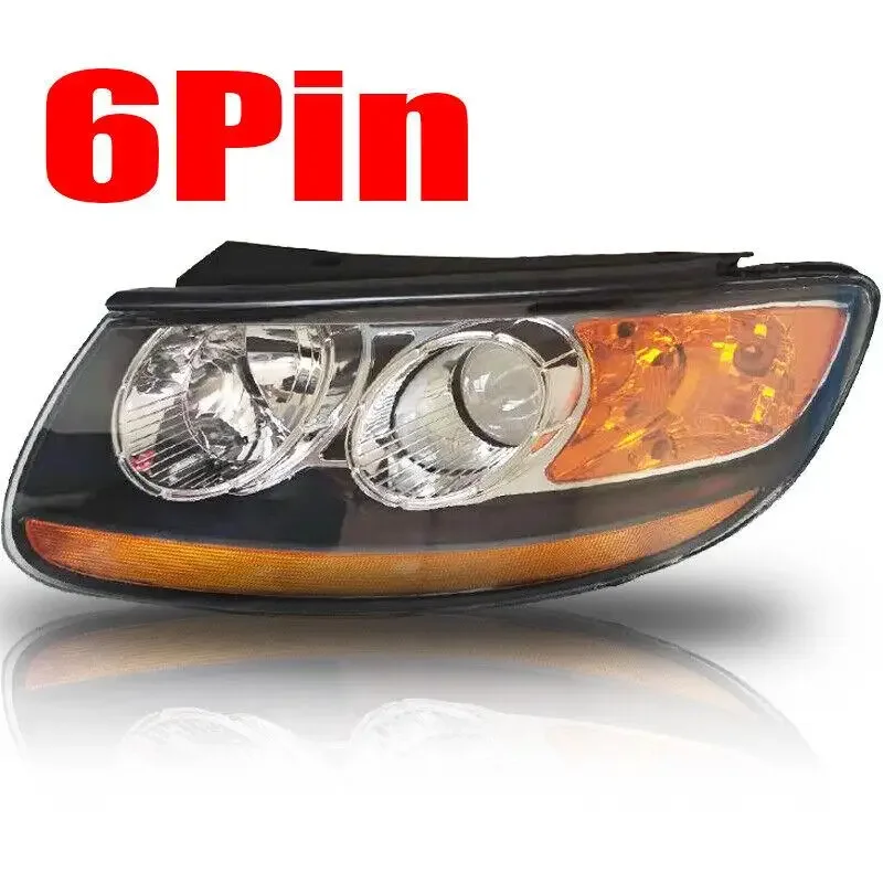 

Left Driver Side Headlight Headlamp 6Pin for Hyundai Santa Fe 2007 2008 2009 2010 2011 2012 2.4L 3.5L Clear Lens 921010W060